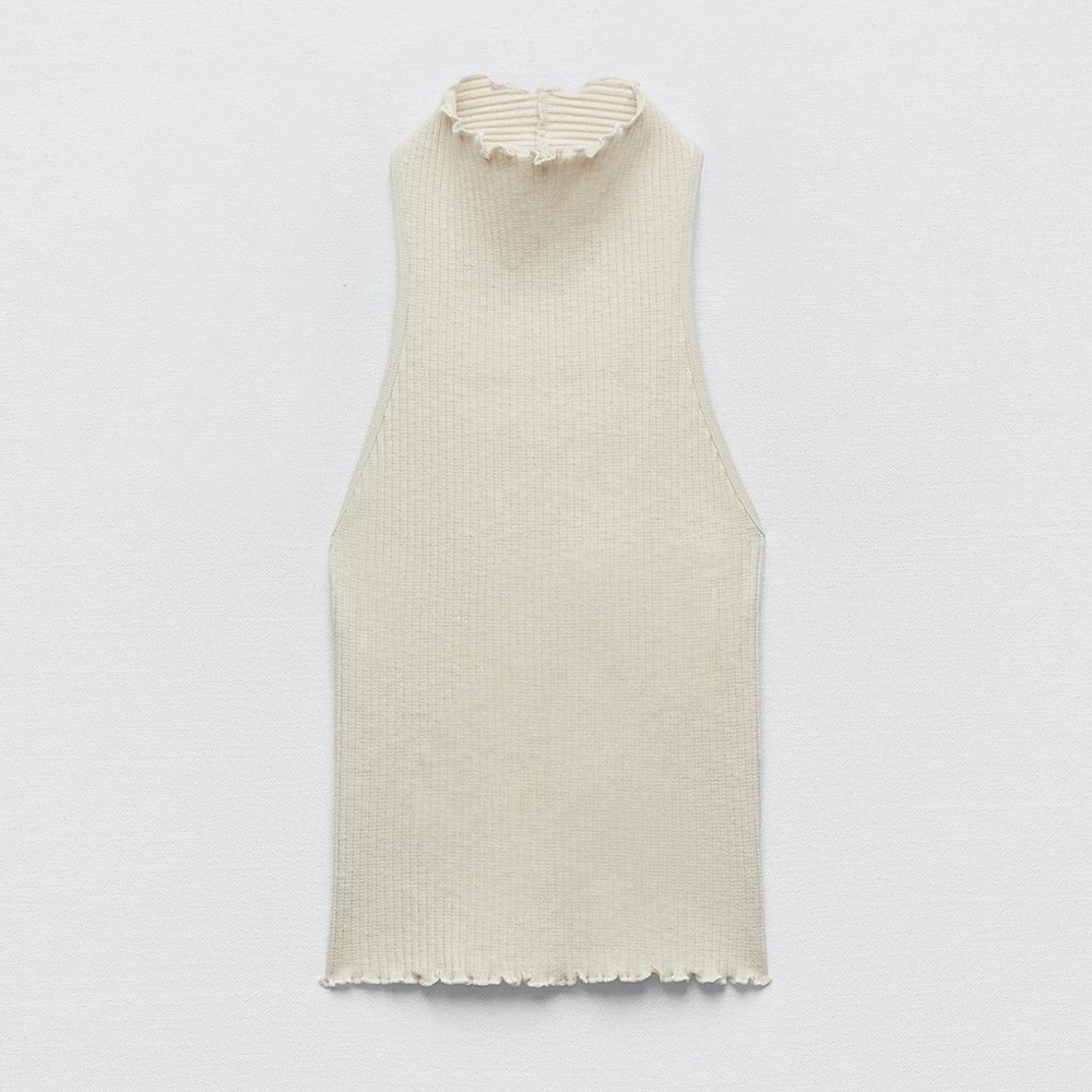 Zara knit turtleneck backless top